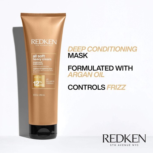 REDKEN All Soft Heavy Cream Deep Moisturizing Rinse-Out Hair Mask 250ml *NEW* - Picture 6 of 8