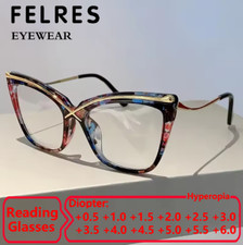 Women Cat Eye Blue Light Blocking Reading Glasses Clear Lens Presbyopic Glasses