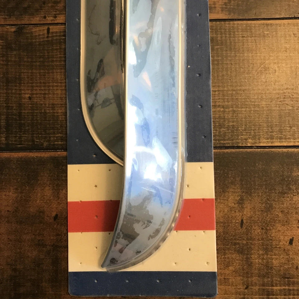 Protetores de chuva 2 peças viseira de ventilação de janela para Ford Van 75-90 aço inoxidável novo na caixa vintage - Imagem 3 de 4