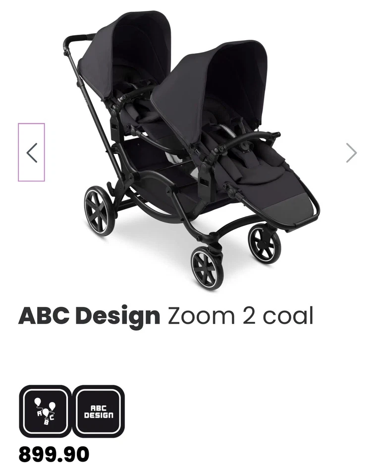 ABC DESIGN  zwillingskinderwagen/ 2.er Kinderwagen. Nicht benutzt - Bild 1 von 1