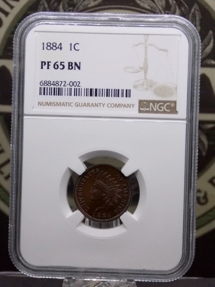 1884 Indian Head PROOF Cent 1c NGC PF65 BN #002 🔥🔥🔥GEM Proof ECC&C, Inc. - Image 4 of 4