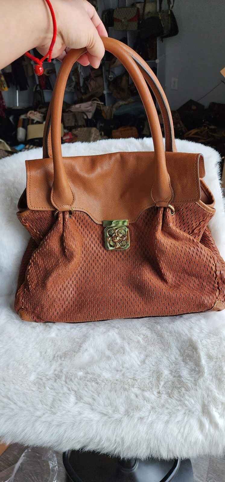 RARE Chloe Elsie Perforated Leather Large Bag