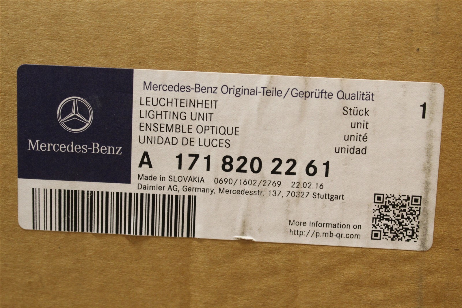 MERCEDES SLK R171 Headlight Driver Right Side Ref 04m00 for sale  