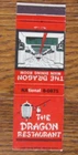 DRAGON CHINESE FOOD MATCHBOOK COVER: WASHINGTON, DC EMPTY 1960s MATCHCOVER -A8