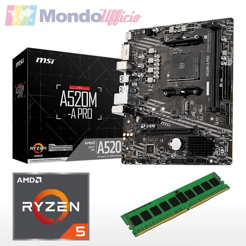 ASSEMBLATI Kit aggiornamento PC AMD RYZEN 5 5600G 4,40 Ghz - Ram 16 GB DDR4 - AMD Radeon