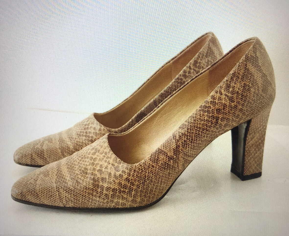 Decolte Yves Saint Laurent donna taglia 6 5 ufficio sirena pelle tacco blocco serpente