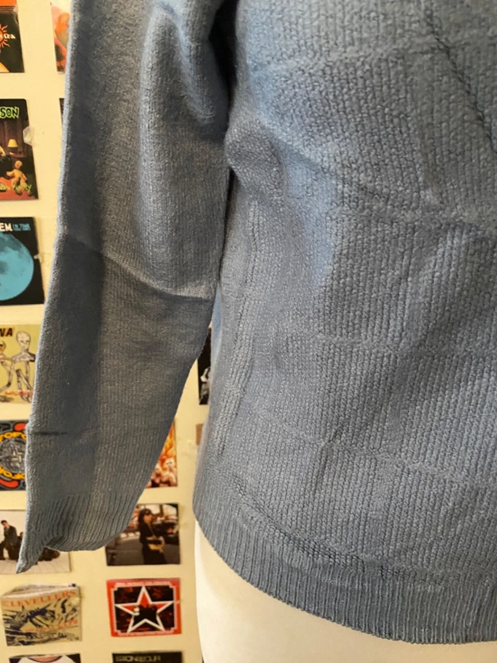 Jersey infantil Lacoste vintage años 80 90 azul claro cuadros mezcla lana Foto 4 de 4