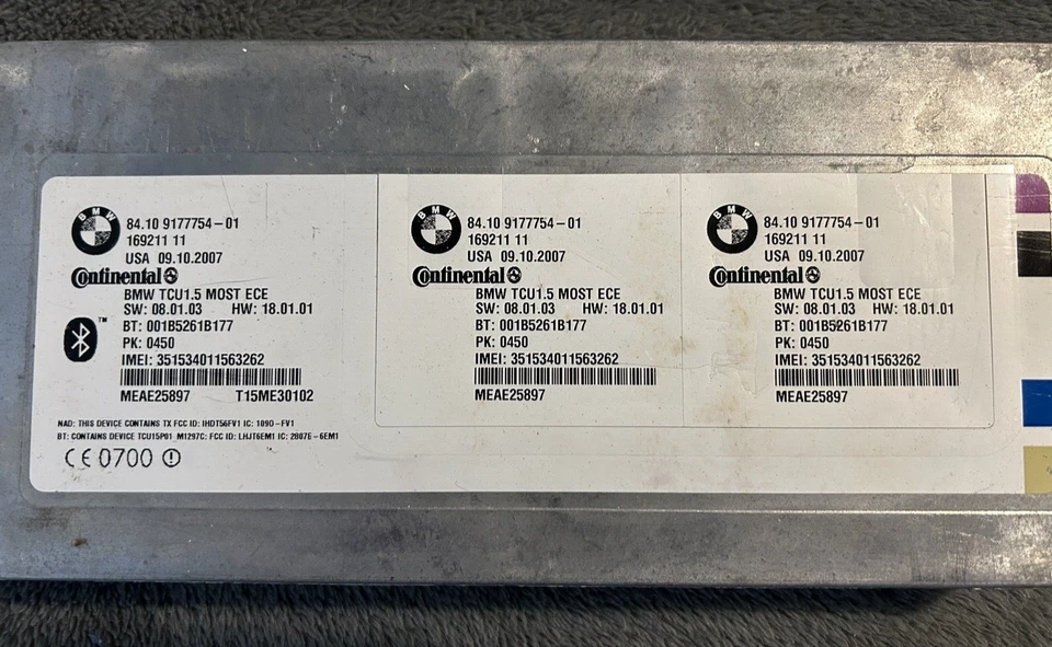 CENTRALE  MODULE GESTION BLUETOOTH BMW SERIE 1/3/5 84.109177754-1  16921111 TCU - Photo 2/4