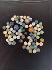 Marbles - Lot Of 70 - Various Types Sizes and Colors 1 lb Vintage