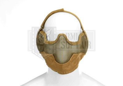 INVADER GEAR Steel Half Face SOFT Mask MESH EAR PROTECTION TAN SAND AIRSOFT 