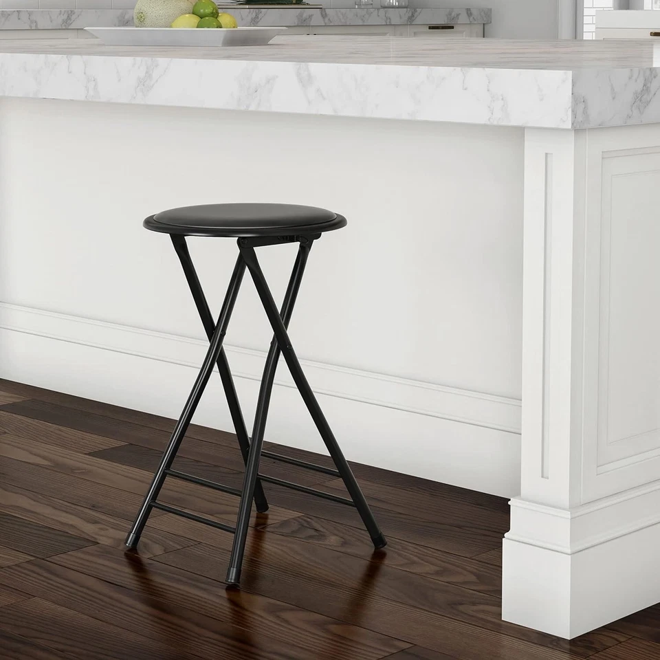 24-Inch Folding Stool - Lightweight Backless Bar Stool with 225lb Capacity - Image 4 of 4