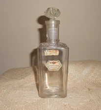 Vintage Antique Quelques Fleurs Houbigant Paris Lotion Bottle w/Stopper 7 3/4"