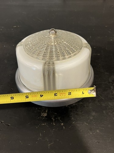 Smaller Flush Mount Fixture Rewired Beautiful Glass Nice 56E - Picture 3 of 5