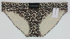 NWT Calvin Klein QF5674 "Animal" Logo Cotton Bikini, Animal Print 273