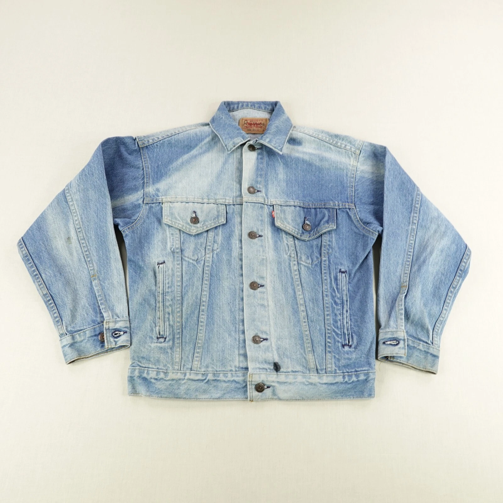 Vintage Levis Jacket Mens XS Blue Denim Jean Trucker Type 3 70507 0214 Coat 80s