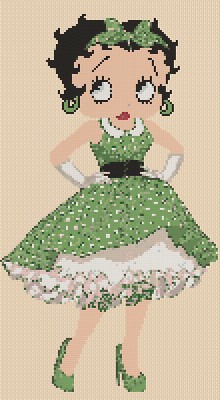 Betty Boop in Green Dress Counted Cross Stitch CHART No. 10-128 | eBay