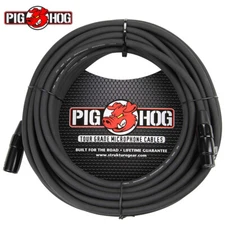 Pig Hog 50FT PHM50 XLR High Performance Tour Grade 8mm Microphone Cable Black