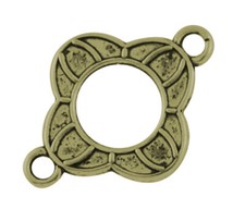 50 Bulk Charms Antiqued Bronze Connector Link Pendants Flower Findings 21mm