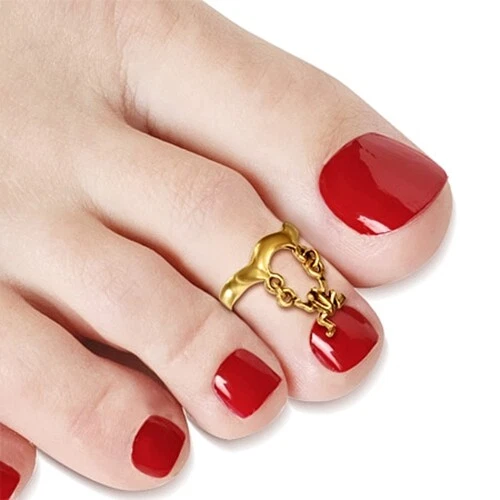 Zehenring Zehring Fußring Ring Zeh Vintage Anhänger Frosch Bronze Gold One Size - Bild 2 von 2