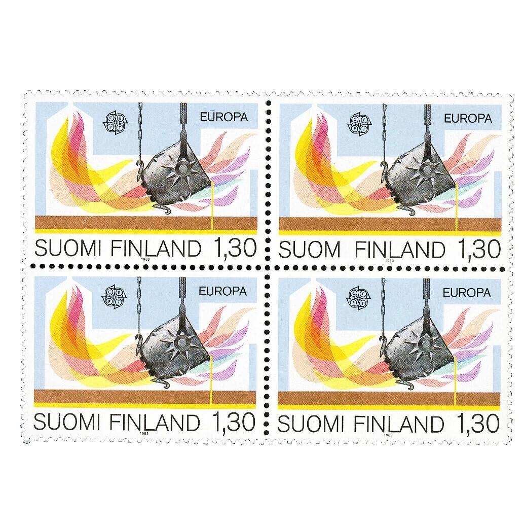 Original Gum Block Finnish Stamps