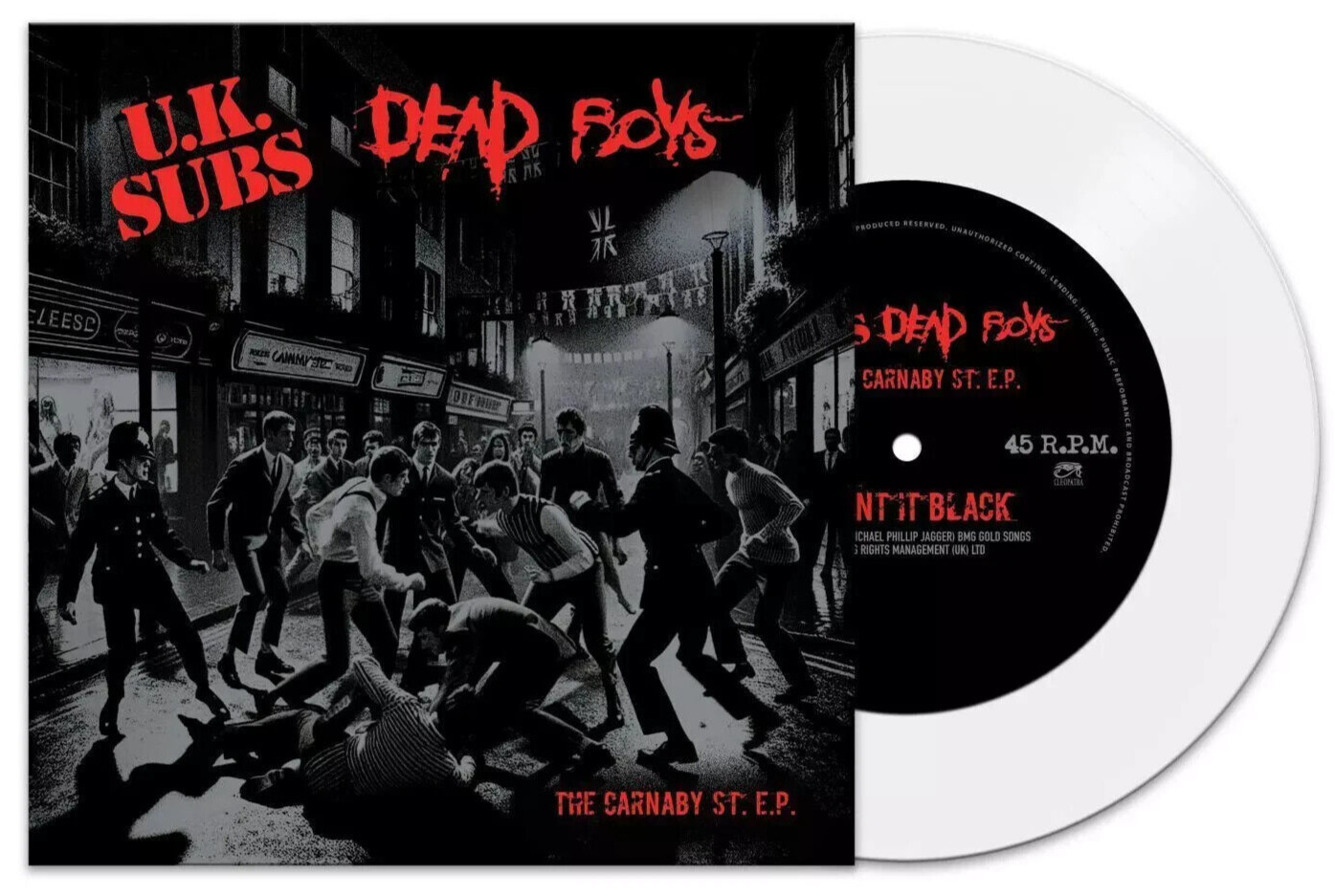 UK SUBS & DEAD BOYS 7"" Carnaby St. EP WHITE VINYL Limited 250 Made MAILS SAME DA