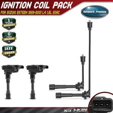 2x Ignition Coils & 2x Spark Plug Wires for Suzuki Esteem 1999-2001 L4 1.6L SOHC