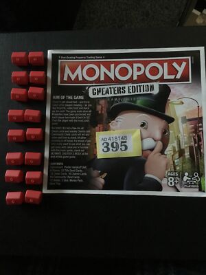 SET MONOPOLY CHEATERS EDITION TEILE, 16 rote Hotels, 1 Satz Regeln, Liste 395