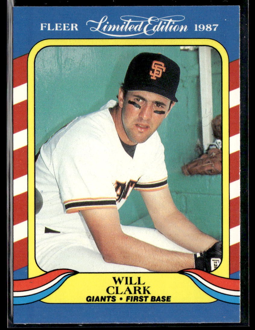 1987 Fleer Limited Edition #8 Will Clark Baseball Card 1802N