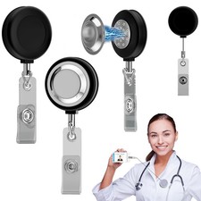 Heavy Duty Magnetic Badge Reel Retractable ID Card Holder Nurse Doctor 32" Cord