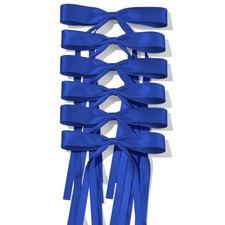 9.8in Royal Blue Tassel Ribbon Bow Hair Clips with Long Tail for Women Solid ...