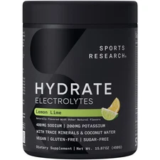 Hydrate Lemon Lime Drink Mix (90 Servings) – Refreshing Electrolyte Power