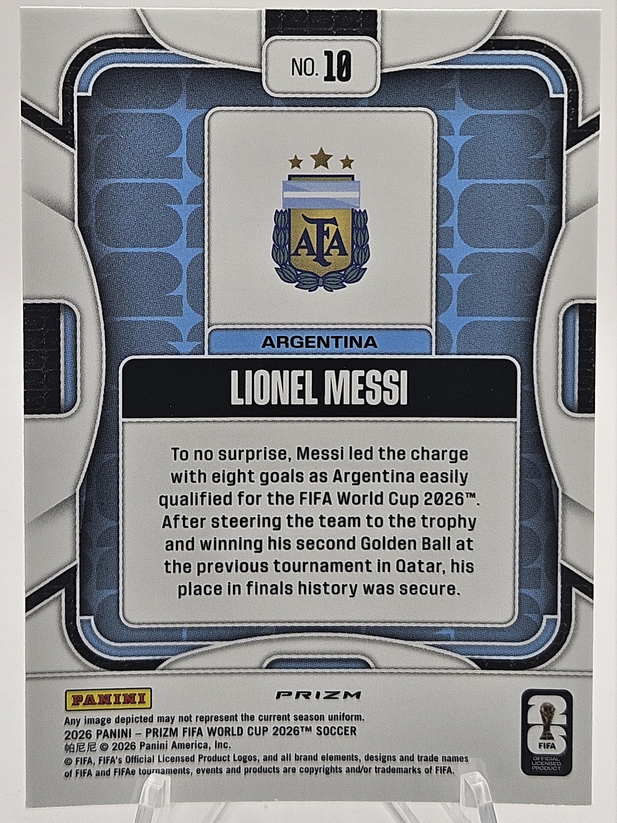 2026 Panini Prizm FIFA World Cup #10 Lionel Messi Wave Prizm SP view 2