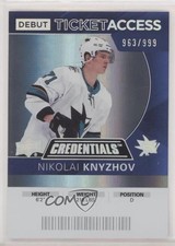 2021 Upper Deck Credentials 2020-21 Debut Ticket Access /999 Nikolai Knyzhov o1h