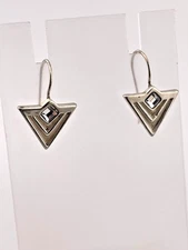 SILPADA W1114 925 STERLING SILVER TRIANGLES ARROW CRYSTAL EARRINGS SOUTHWEST 943