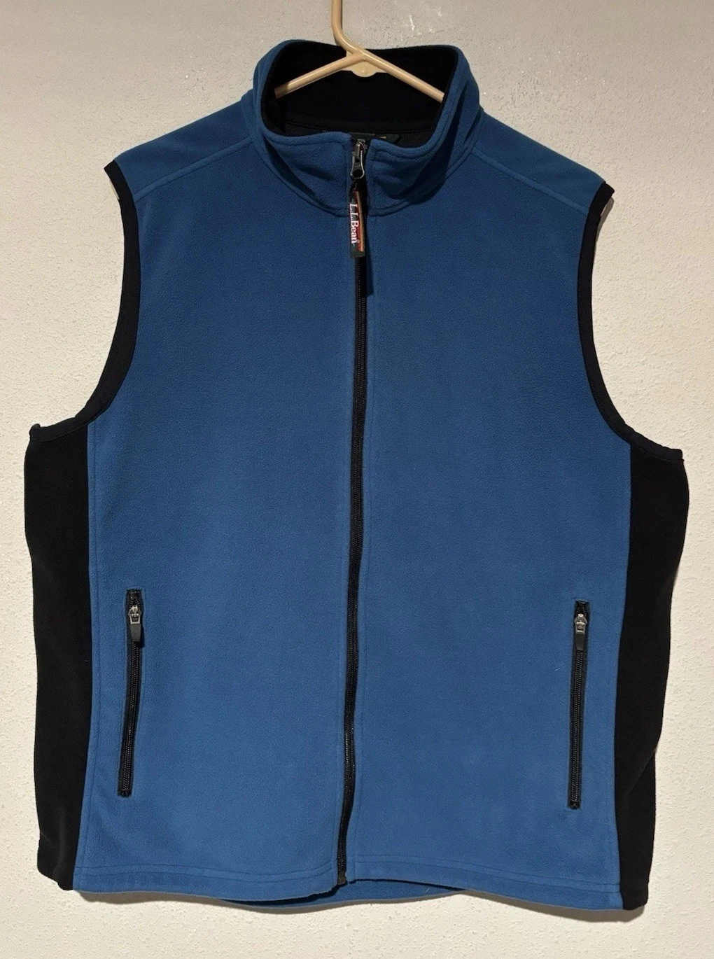 L L Bean Mens Regular Fleece Vest Jacket blue Windbloc Act Polartec USA Made M