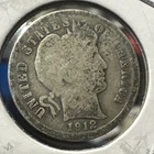 1912-P Barber Silver Dime 10C -