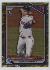 2024 Bowman Draft Chrome Yellow Lunar Crater Refractor /75 Brandon Neely 1lq2