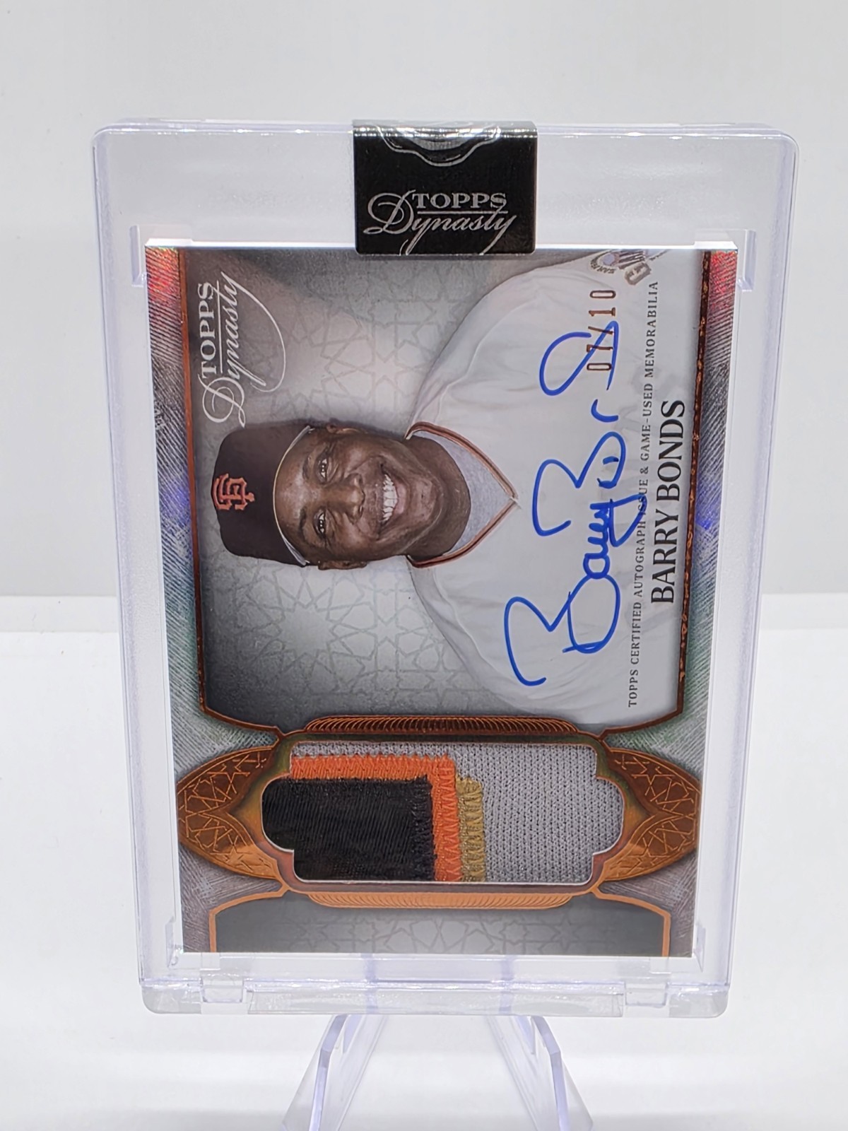 Barry Bonds 2025 Topps Dynasty 4 Color Patch Auto 07/10 *True Horizontal* Rare! view 2