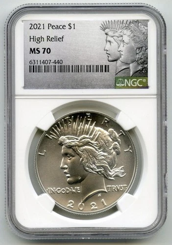 2021 Peace Silver Dollar NGC MS 70 Certified $1 High Relief Philadelphia - Q303
