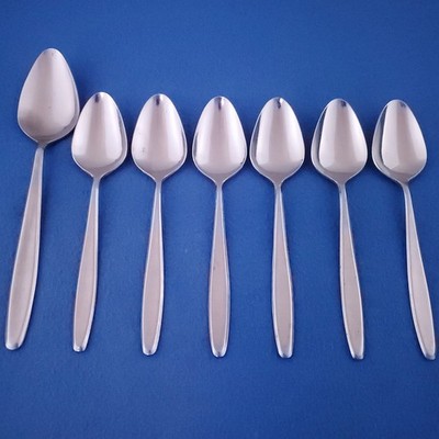 Easterling RHINELAND ~ 6 Teaspoons 6 1/8'' & 1 Soup Spoon 7 3/8'' ~  Stainless