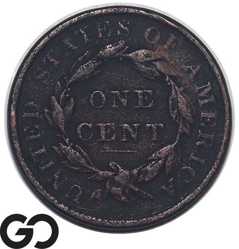 1837 Large Cent, Coronet Head - Picture 2 of 3