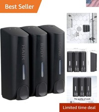 Chamber Shower Soap Dispenser Trio Wall Mounted Shampoo and Conditioner Dispe...