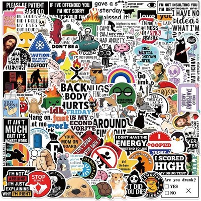 Funny Stickers for Adults Dirty Meme 100 PCS Water 