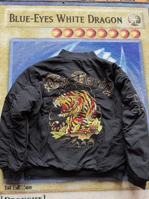 NWOT Ed Hardy Tiger Bomber Jacket Embroidered Full Zip Christian Audigier Mens M