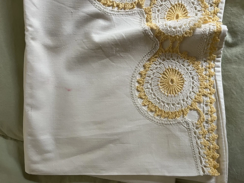 "Fundas de almohada estándar bordadas de colección de gran tamaño blancas hechas a mano de encaje 34 X 22""" Foto 3 de 4