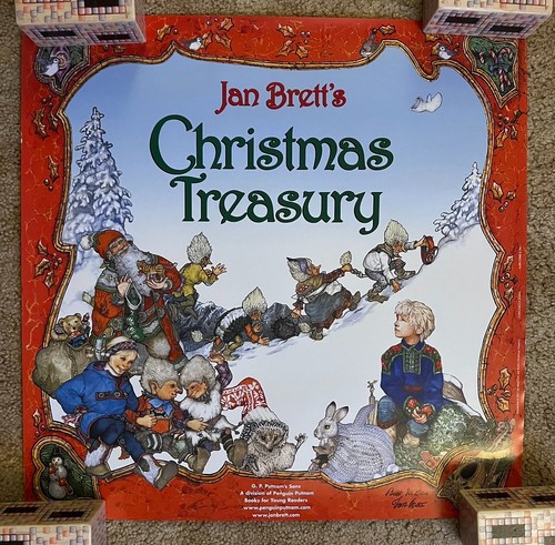 Jan Brett's Christmas Treasury 2001 Children's Book Poster 19x19 SIGNED Rolled
