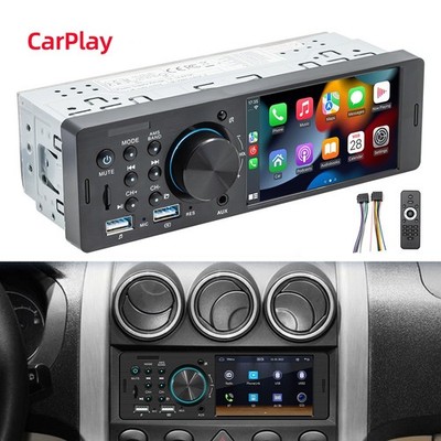 1DIN 4'' Car MP5 Player  Wireless CarPlay Android Auto Steering Wheel Control AUX