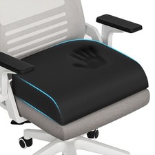 Memory Foam Seat Cushion for Office Chair, 3-Inch Thick, Ergonomic Comfort, Blac