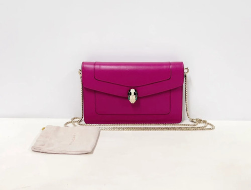 Bvlgari Serpenti Forever Wallet on Chain – Fuchsia Pink Leather