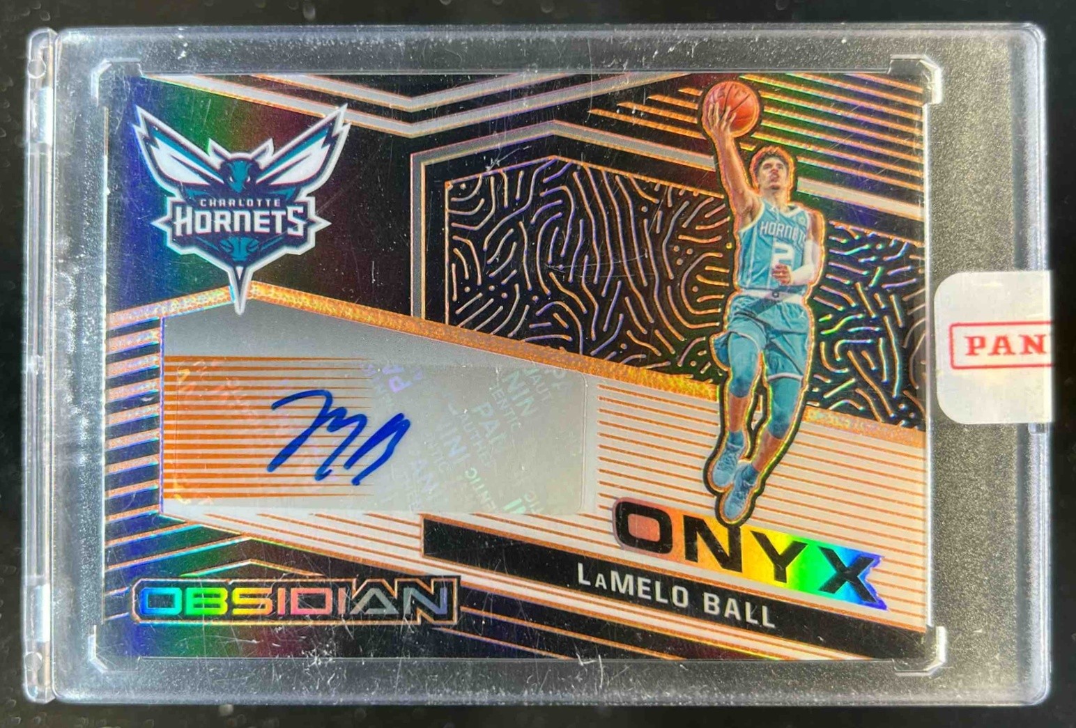 2020-21 Obsidian LaMelo Ball Onyx Auto Electric Etch Orange RC #3/25 Hornets